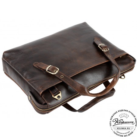 Кожаная деловая сумка "Франклин" (коричневый эксклюзив)